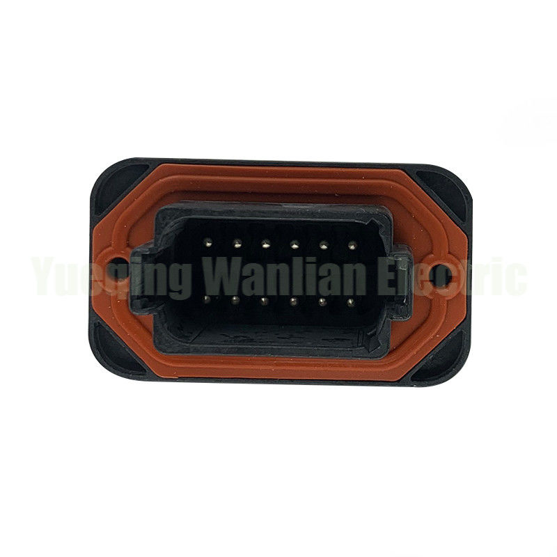 12 Pin DT15-12PB Black Automotive Connector DT Đường thẳng pin PCB Lắp đặt đầu dây đến bảng cắm ổ cắm