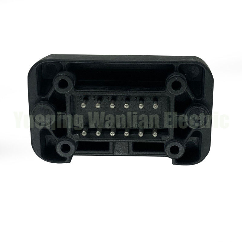 12 Pin DT15-12PB Black Automotive Connector DT Đường thẳng pin PCB Lắp đặt đầu dây đến bảng cắm ổ cắm