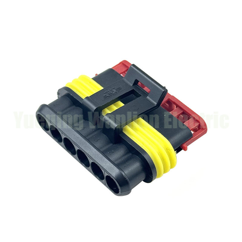 6 Pin 282090-1 ổ cắm tròn Superseal Crimp không liên lạc